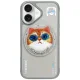 Чехол Nimmy Glasses Cool Cat MagSafe для iPhone 16 6.1\", с подставкой, серый
