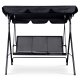 3-Seater Garden Swing with Steel Frame MultiGarden, Black