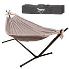 Garden hammock with frame two person swing rack stand large strong + cover 200cm 100kg