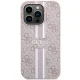 Guess 4G MagSafe futrālis iPhone 15 Pro Max ar apdrukātu svītru apdruku - rozā krāsā | Printed Stripes case for...