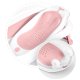 Folding Baby Bathtub with Thermometer and Insert RK-282, White / Pink
