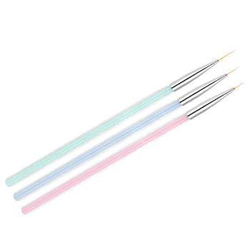 Набор кистей для дизайна ногтей ACTIVESHOP 3 шт. Clear Color