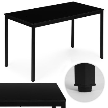 Kitchen Dining Table for 4-5 People 120x60 cm Computer Desk ModernHome, black