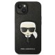 Apple iPhone 14 Plus 6.7\" Karl Lagerfeld Saffiano Karl`s Head Patch Case Cover (KLHCP14MSAPKHK), Black