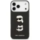 Karl Lagerfeld FW Grained Karl & Choupette Heads Pins & Logo vāciņš iPhone 17 Pro Max — melns | Phone Case Cover