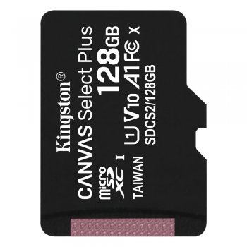 Kingston Canvas Select Plus 128GB microSD Memory Card (Class 10 UHS-I SDHC 100 MB/s read) - atmiņas karte