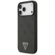 Guess iPhone 17 Pro Max vāciņš Leather 4G Triangle Strass MagSafe, melns
