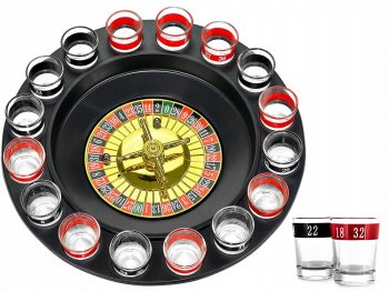 Galda spēle pieaugušajiem "Alko rulete", 16 šoti | Alcohol Roulette Shot Glass Drinking Game Set