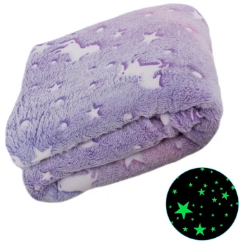 Soft Glow-in-the-Dark Blanket / Bedspread, 150x200 cm, Purple