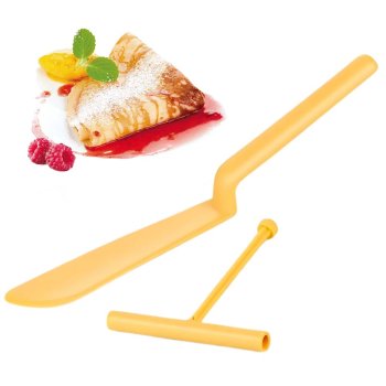 Nylon Pancake Spatula with Batter Spreader, Yellow