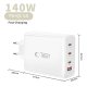 Tech-Protect NC140W-GAN 4-portu 140W sienas lādētājs – balts