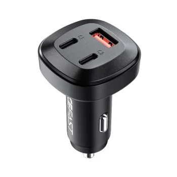 Acefast 66W Car Charger with 2x USB-C and 1x USB Ports, Black