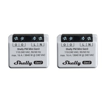 Viedo kontrolieru komplekts Shelly PM Mini Gen3 16A WiFi/Bluetooth