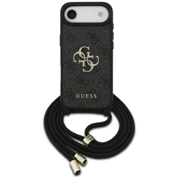 Guess 4G Big Logo Cord Strap Crossbody vāciņš priekš iPhone 17 Air, melns