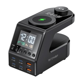 Uzlādes stacija ar modinātāju Blitzwolf BW-FW10 240W 6 porti