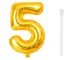Foil Balloon Number 5 for Birthday Party 66cm, Gold