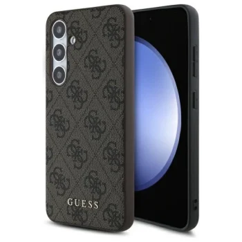 Guess Samsung Galaxy S24 FE Case 4G Metal Gold Logo, Brown