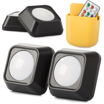 Bezvadu nakts lampiņa RGB LED ar tālvadības pulti, 2 gab.