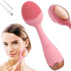 Elektriskā Sejas Attīrīšanas Birste Suka Ierīce Masieris Masažieris Karote, Rozā | Electric Sonic Facial Cleansing Brush Massager