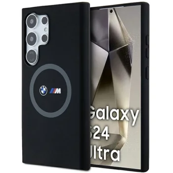 BMW Samsung Galaxy S24 Ultra Case Silicone Printed Ring MagSafe, Black