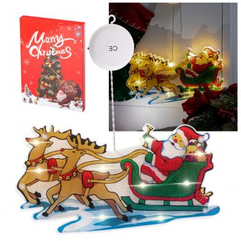 Sienas Loga LED Gaismeklis Lampa Dekorācija Ziemassvētku Kamanas | Wall Windows Light Decoration Christmas Sled