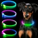 LED RGB spīdoša apkakle suņiem un kaķiem, izmērs L (līdz 70 cm)