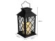Decorative LED Lantern with Flickering Flameless Candle, 11 inch, Black