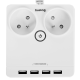 Plakans pagarinātājs ar USB Huslog EMX-190124, 2 rozetes, 1.5m vads, balts