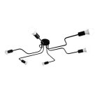 Modern 6-Arm Spider Ceiling Light Chandelier, Black