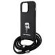 Karl Lagerfeld iPhone 15 Pro Max vāciņš Crossbody Saffiano Monogram, melns