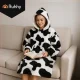 Толстовка-одеяло Ruhhy 26538 с капюшоном черно-белая XXL (Oversize)