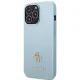 Guess Saffiano 4G Small Metal Logo vāciņš iPhone 13 / 13 Pro - Zils