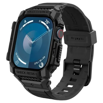 Ремешок с чехлом Spigen для Apple Watch 10 (42mm) Rugged Armor Pro, черный