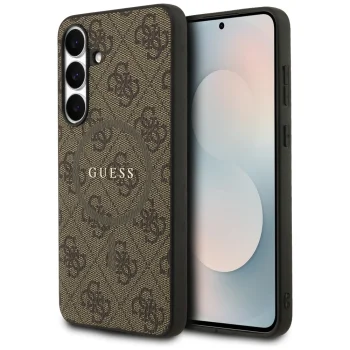 Чехол Guess 4G Ring Classic Logo MagSafe для Samsung Galaxy S25 FE, коричневый