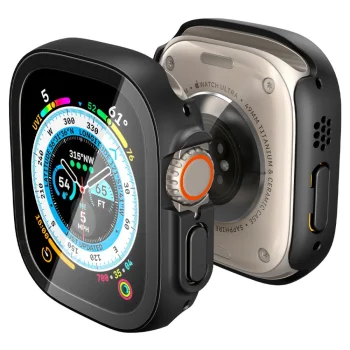 Чехол с закаленным стеклом Spigen Thin Fit 360 для Apple Watch Ultra (49mm), черный