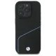 BMW iPhone 16 Pro Max vāciņš Sign Leather Textured And Line MagSafe, melns