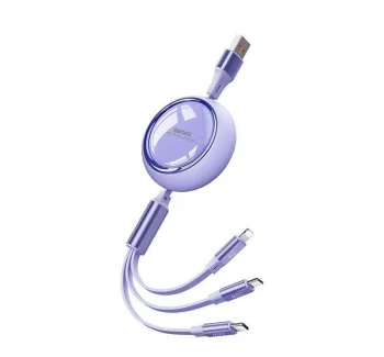 Remax Linon Series 3in1 uzlādes kabelis 66W USB-C / Lightning / Micro-USB RC-C029, violets