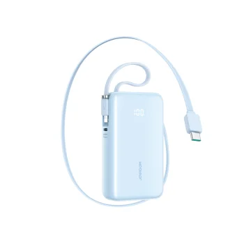 Joyroom JR-PR2L 10000mAh 35W ārējais akumulators ar iebūvētiem kabeļiem, zils
