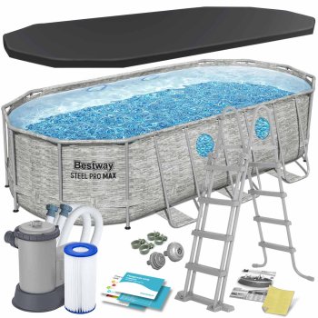 Bestway Power Steel karkasa baseins ar logiem, 549 x 274 x 122 cm