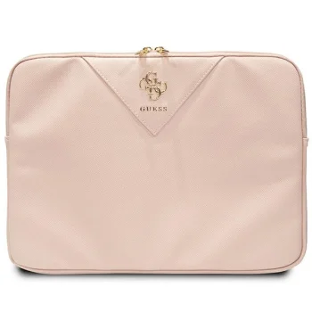 Guess klēpjdatora maciņš 14" ZIP Leather Triangle, rozā