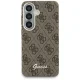 Чехол Guess 4G Script MagSafe для Samsung Galaxy S26, коричневый