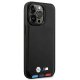 BMW iPhone 14 Pro Case Leather Stamp Tricolor MagSafe, Black