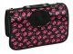 Large pet carrier bag for dogs and cats black with paw prints