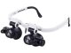 Watchmaker Headset Magnifier with LED Light 8x 23x, White-Black