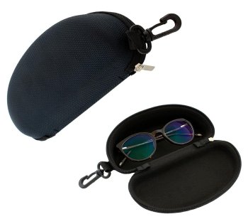 Ciets briļļu maciņš ar rāvējslēdzēju, melns