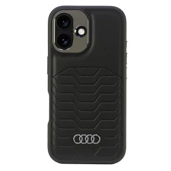 Audi Synthetic Leather MagSafe vāciņš Apple iPhone 16 melns