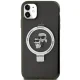 Karl Lagerfeld iPhone 11 / XR vāciņš Ring Stand Karl & Choupette MagSafe, melns