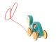 Bērnu Koka Velkamā Rotaļlieta Pārvietojams Bruņurupucis | Wooden Kids Rattle Pull Along Toy with Rope Turtle