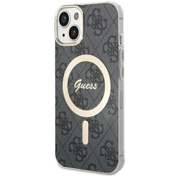 Чехол Guess IML 4G MagSafe для iPhone 15 - черный