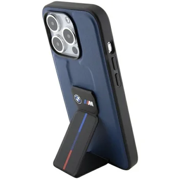 BMW iPhone 15 Pro vāciņš M Grip Stand Bicolor, tumši zils
